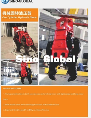 flexibles hydraulisches Scherzubehör für Bagger mit doppeltem Zylinder des Zylinder-einer